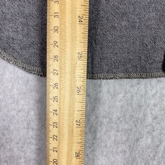 Deus Ex Machina Shirt Mens S Grey Long Sleeve Chambray Pearl Snap Moto Work - Picture 7 of 15